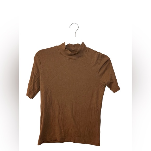 Joie Tan Ribbed Turtleneck Top - Picture 1 of 5
